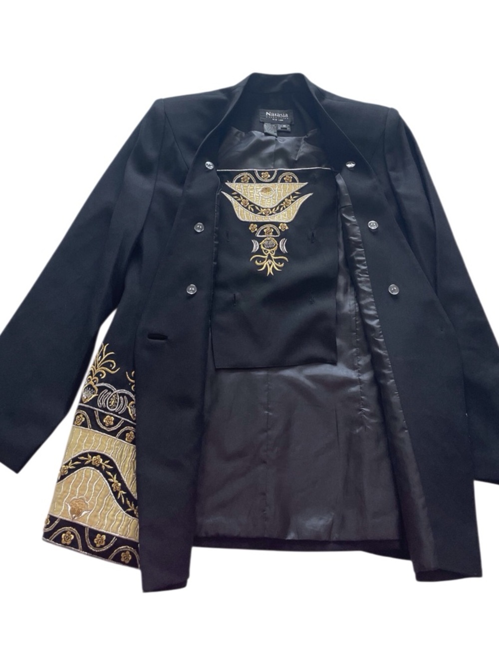 Natasia Collection New York Women's Black Embroidery Insert Blazer, 10 - Picture 5 of 8